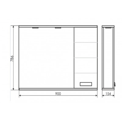 Зеркало-шкаф белое 90x79см Comforty 00-00001641CF