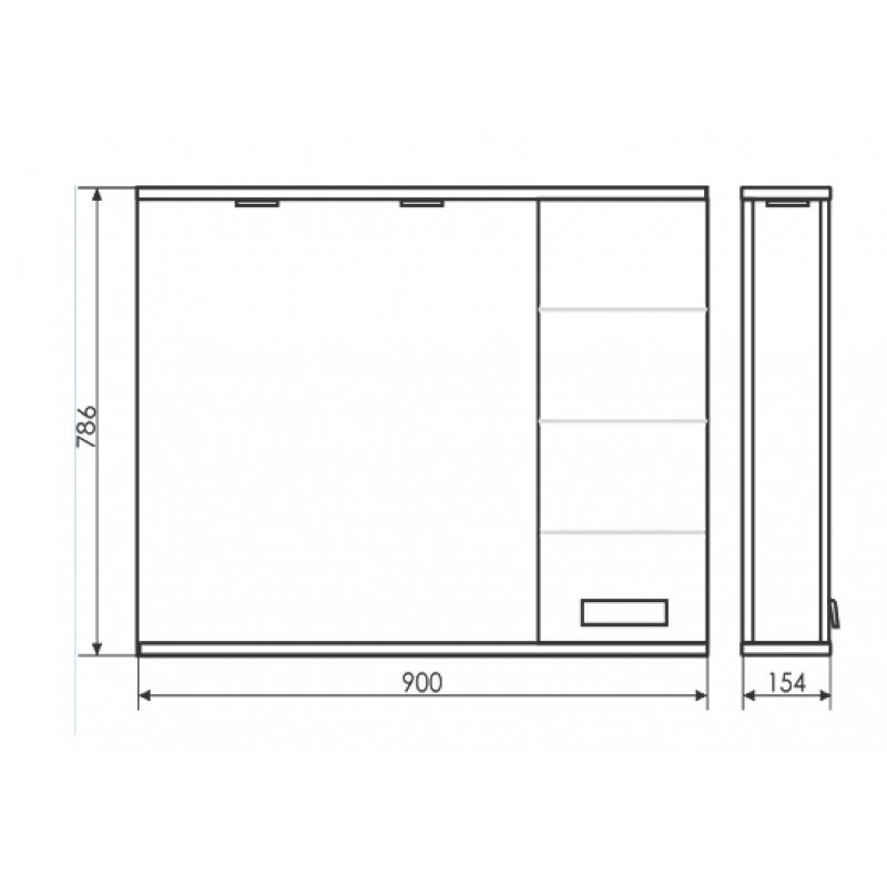 Зеркало-шкаф белое 90x79см Comforty 00-00001641CF