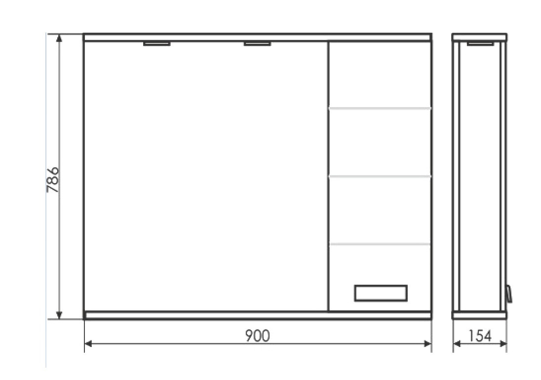 Зеркало-шкаф белое 90x79см Comforty 00-00001641CF