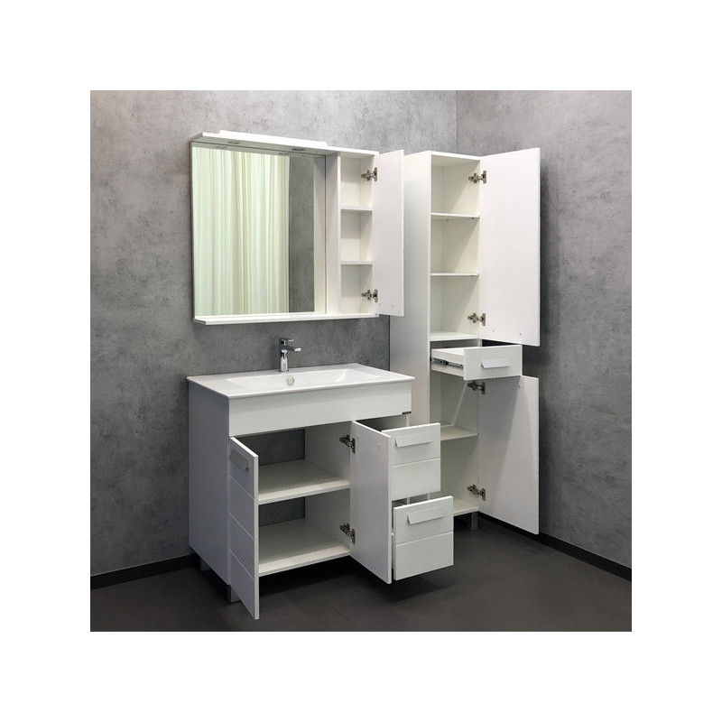Зеркало-шкаф белое 90x79см Comforty 00-00001641CF