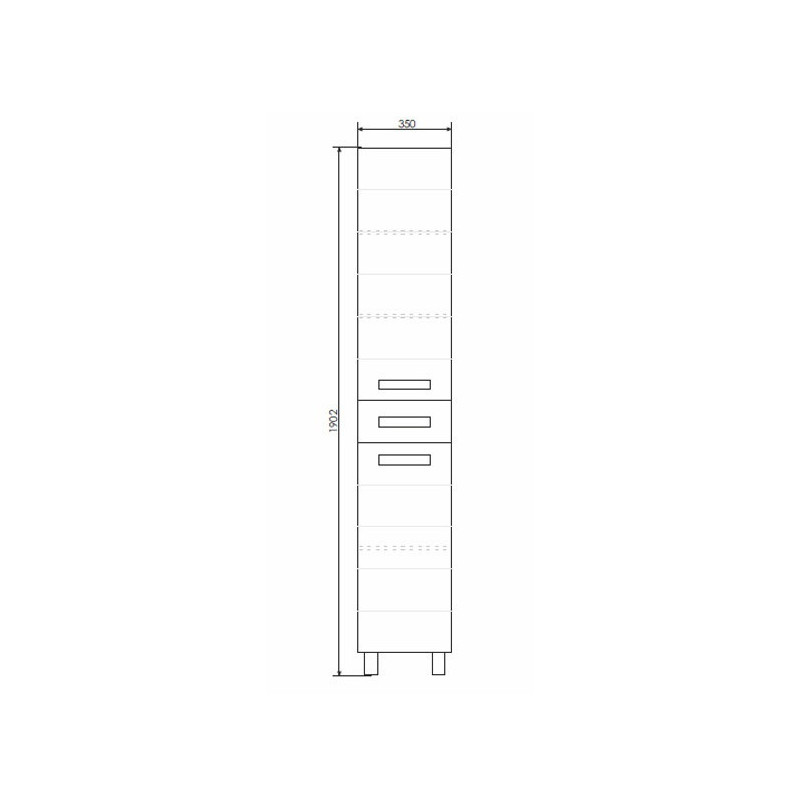 Шкаф-пенал напольный белый 35см Comforty 00-00001645CF