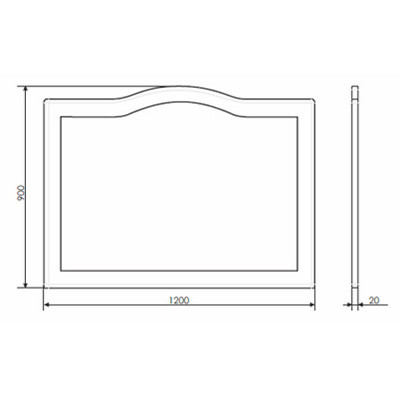 Зеркало белое 120x90см Comforty 00003132225CF