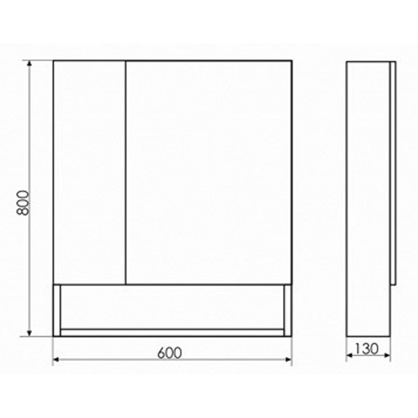 Зеркало-шкаф белое 60x80см Comforty 00004138878CF