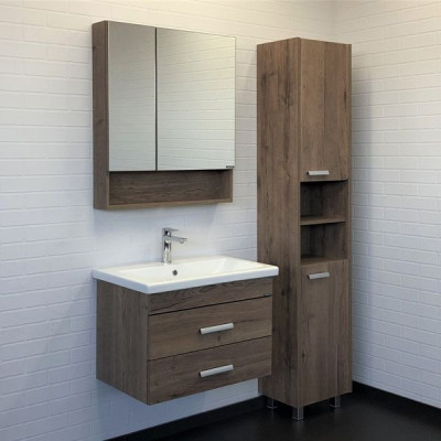 Зеркало-шкаф дуб темный 70x80см Comforty 00-00008851CF