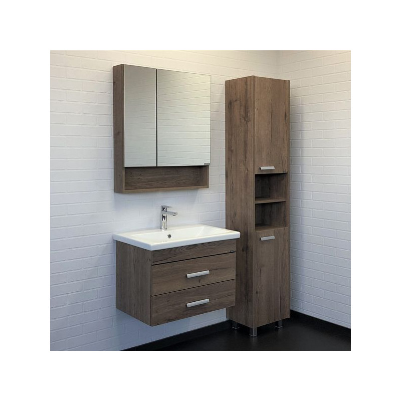 Зеркало-шкаф дуб темный 70x80см Comforty 00-00008851CF