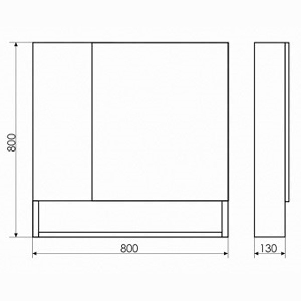 Зеркало-шкаф белое 80x80см Comforty 00004138838CF