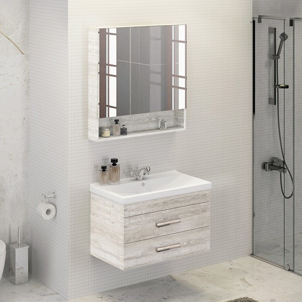 Зеркало-шкаф белое 80x80см Comforty 00004138838CF