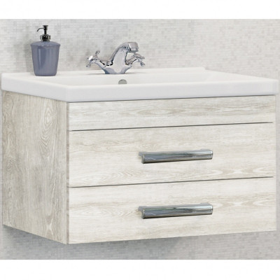 Тумба с раковиной подвесная дуб белый 80см Comforty 00004138839CF