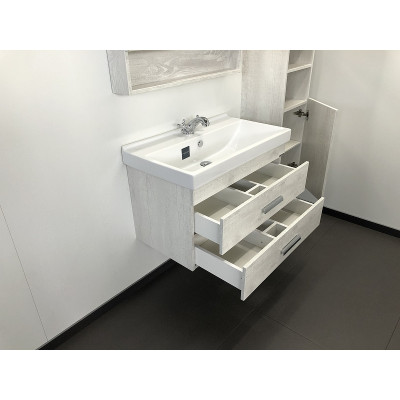 Тумба с раковиной подвесная дуб белый 80см Comforty 00004138839CF
