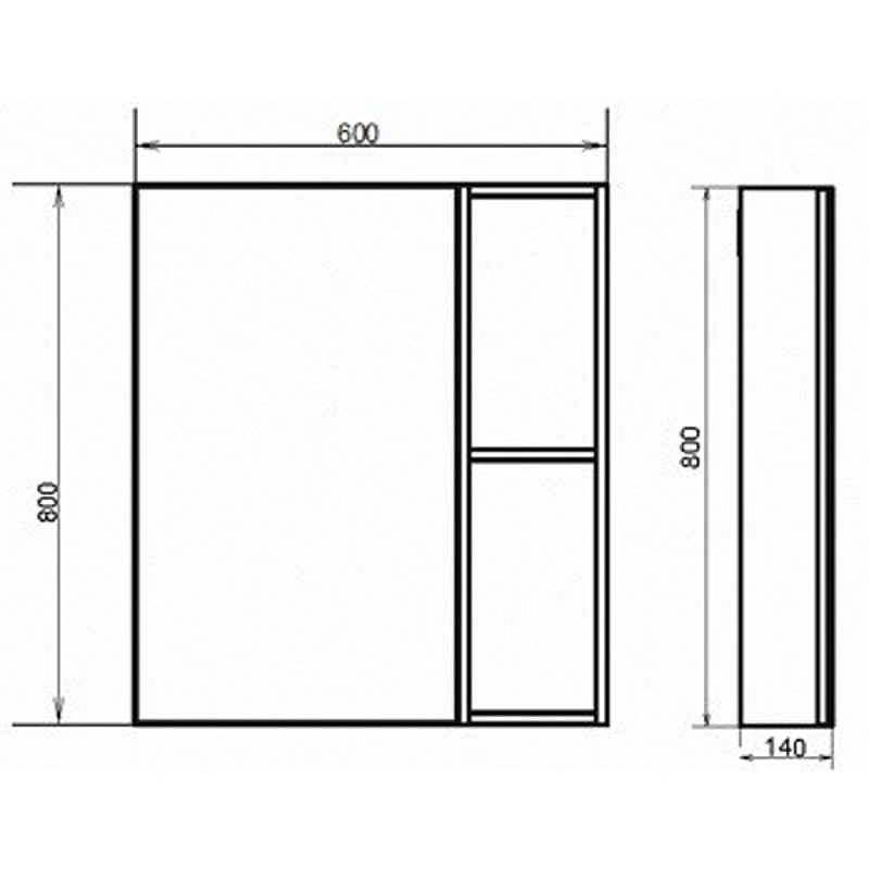 Зеркало-шкаф бетон светлый 60x80см Comforty 00-00006490CF