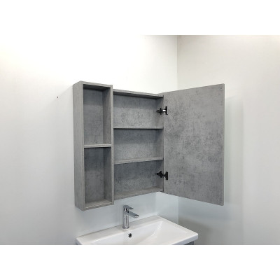 Зеркало-шкаф бетон светлый 70x80см Comforty 00-00006164CF