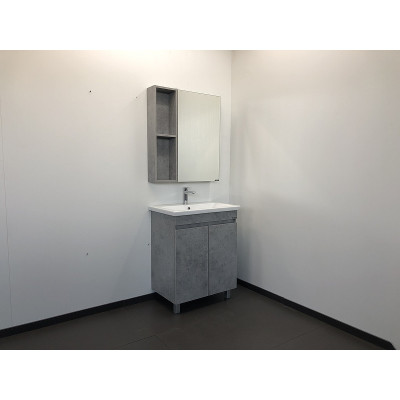 Зеркало-шкаф бетон светлый 70x80см Comforty 00-00006164CF