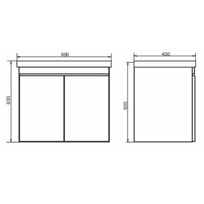 Тумба с раковиной подвесная бетон светлый 60см Comforty 00-00000835CF