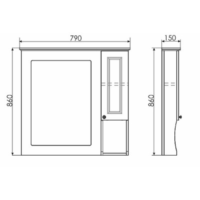 Зеркало-шкаф белый 79x86см Comforty 00004139246CF