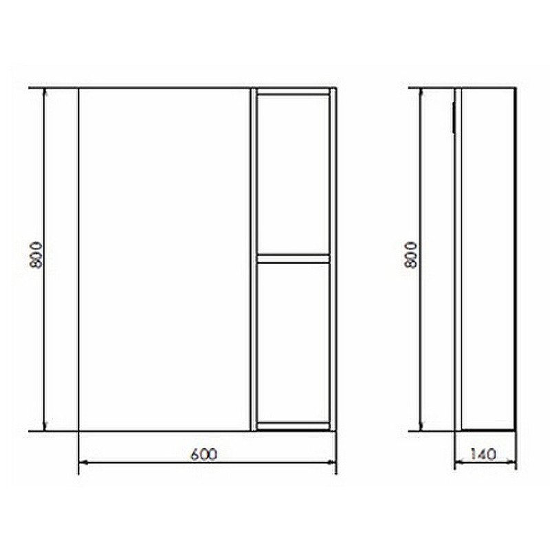 Зеркало-шкаф дуб белый 60x80см Comforty 00004147599CF