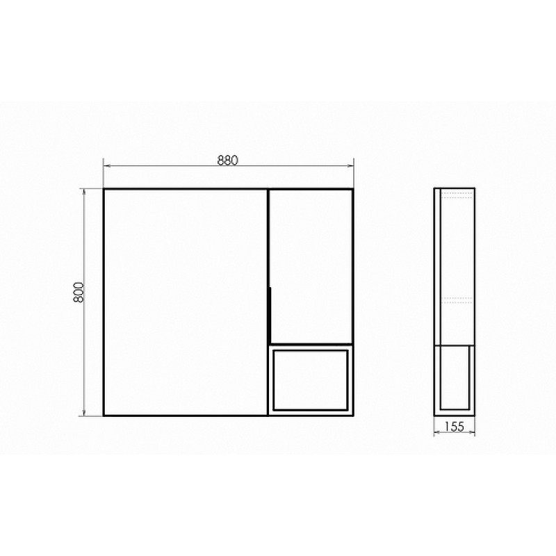 Зеркало-шкаф дуб темно-коричневый 88x80см Comforty 00-00006656CF