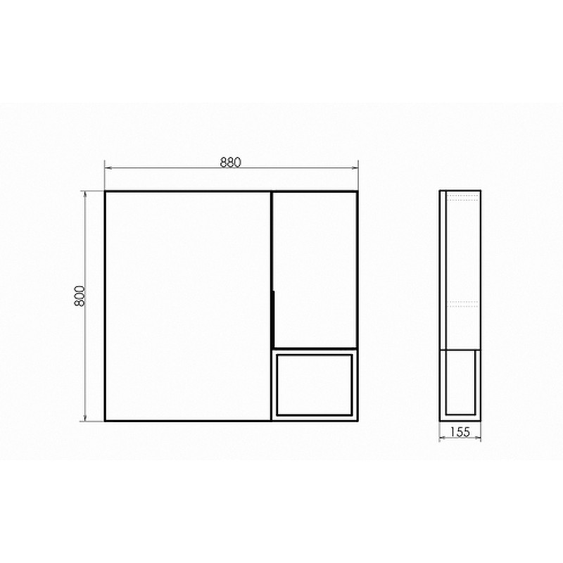 Зеркало-шкаф дуб темно-коричневый 88x80см Comforty 00-00006656CF
