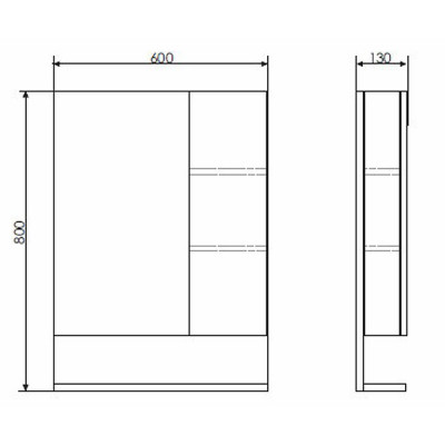 Зеркало-шкаф дуб сонома 60x80см Comforty 00004142211CF