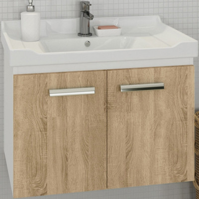 Тумба с раковиной подвесная дуб сонома 60см Comforty 00004142213CF