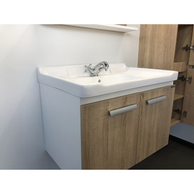 Тумба с раковиной подвесная дуб сонома 70см Comforty 00004142215CF