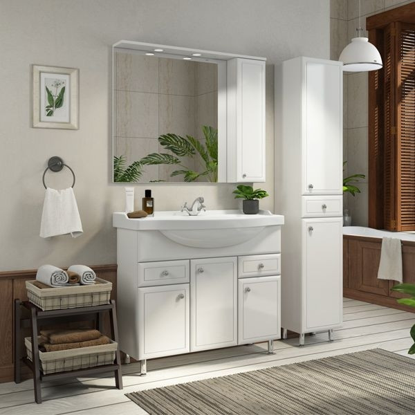 Зеркало-шкаф белый 100x80см Comforty 00003132226CF