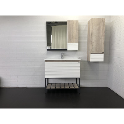 Зеркало-шкаф дуб дымчатый 90x80см Comforty 00-00006573CF