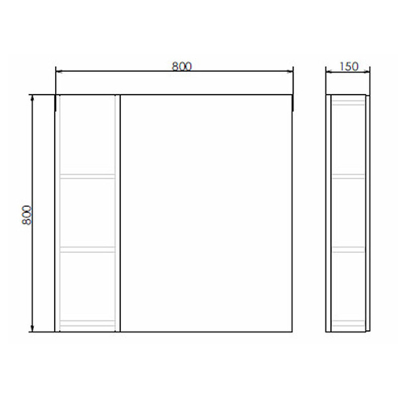 Зеркало-шкаф дуб сонома 80x80см Comforty 00004142222CF