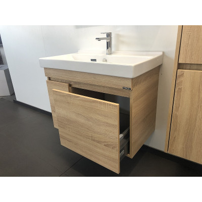 Тумба с раковиной подвесная дуб сонома 80см Comforty 00004142219CF