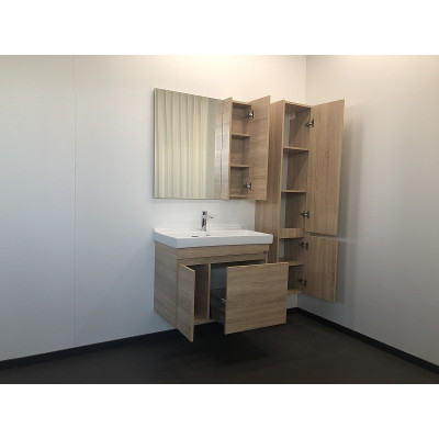 Тумба с раковиной подвесная дуб сонома 80см Comforty 00004142219CF
