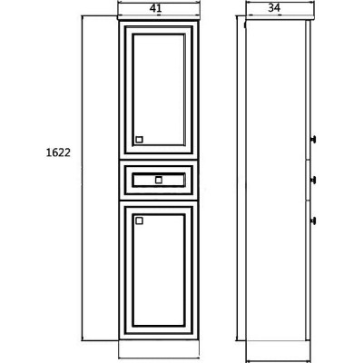Шкаф-пенал подвесной белый 40см Comforty 00004148010CF