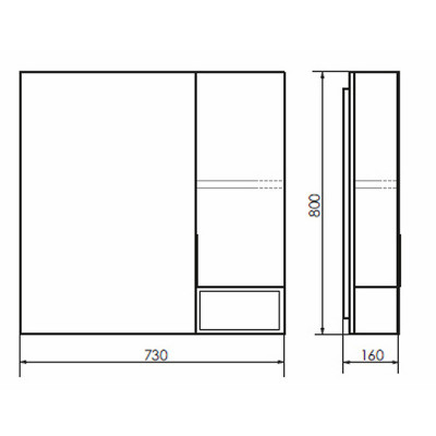 Зеркало-шкаф дуб темный 75x80см Comforty 00004151044CF