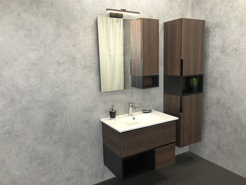 Зеркало-шкаф дуб темный 75x80см Comforty 00004151044CF