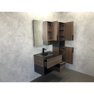 Зеркало-шкаф дуб темный 75x80см Comforty 00004151044CF