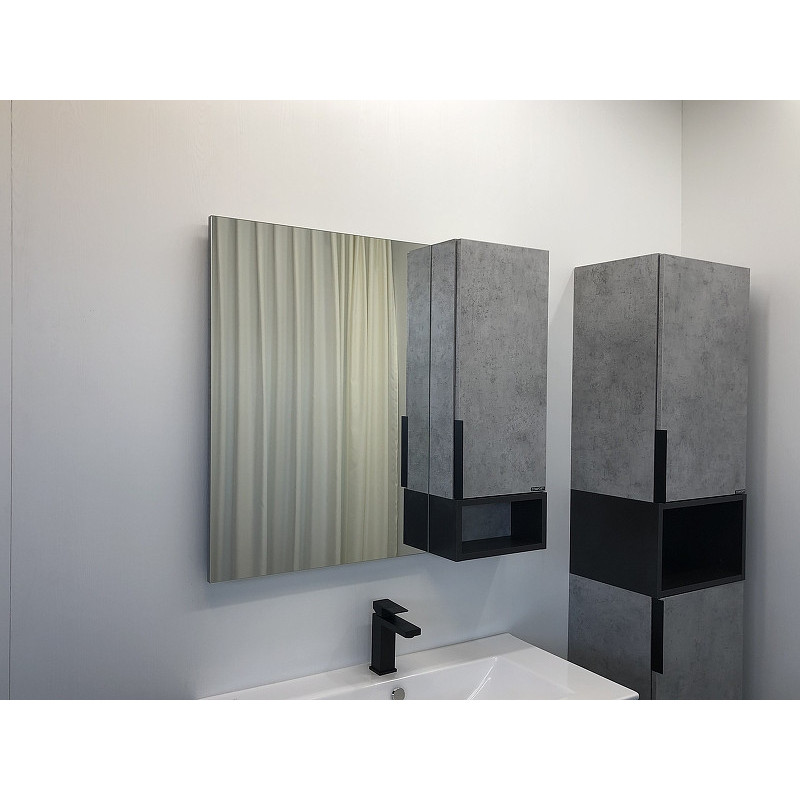 Зеркало-шкаф бетон светлый 90x80см Comforty 00-00006504CF