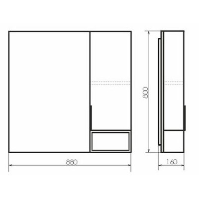 Зеркало-шкаф дуб темный 90x80см Comforty 00004150529CF