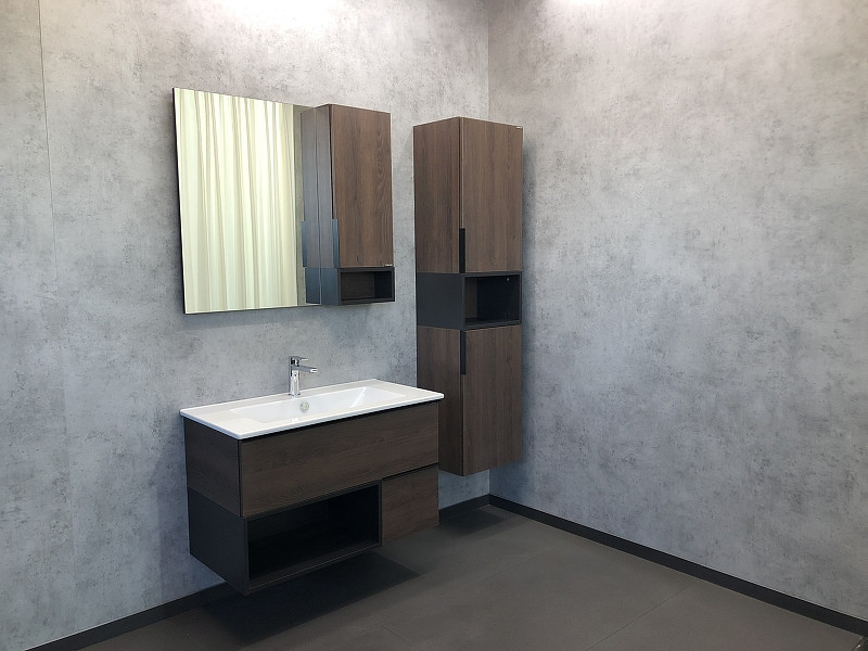 Зеркало-шкаф дуб темный 90x80см Comforty 00004150529CF