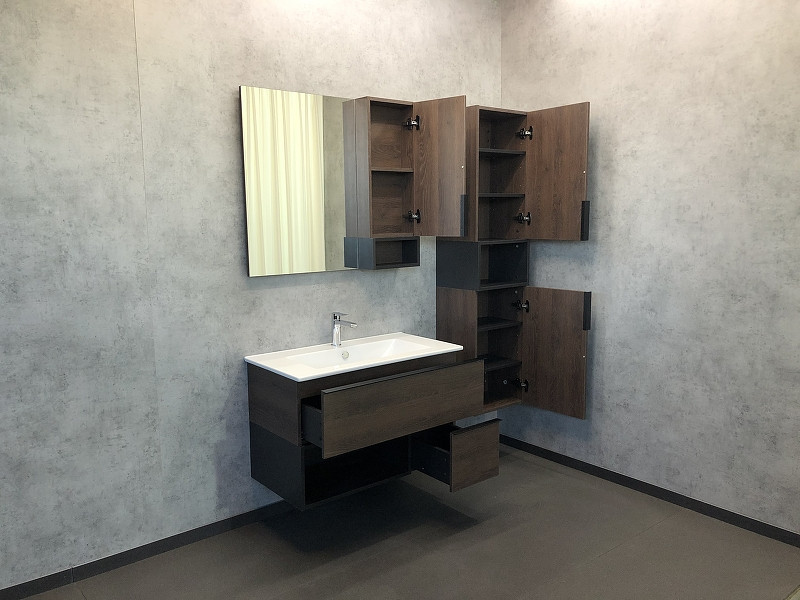 Зеркало-шкаф дуб темный 90x80см Comforty 00004150529CF
