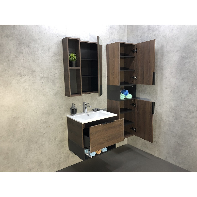 Тумба с раковиной подвесная дуб темный 60см Comforty 00004150530CF