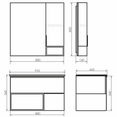 Тумба с раковиной подвесная бетон светлый 90см Comforty 00-00006503CF