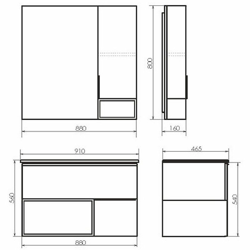 Тумба с раковиной подвесная бетон светлый 90см Comforty 00-00006503CF