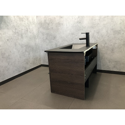 Тумба с раковиной подвесная дуб темный 90см Comforty 00-00002048CF