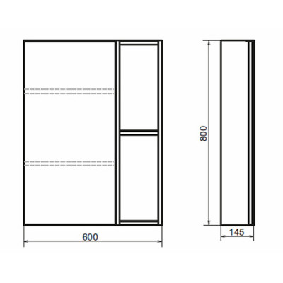 Зеркало-шкаф дуб темный 60x80см Comforty 00004151036CF