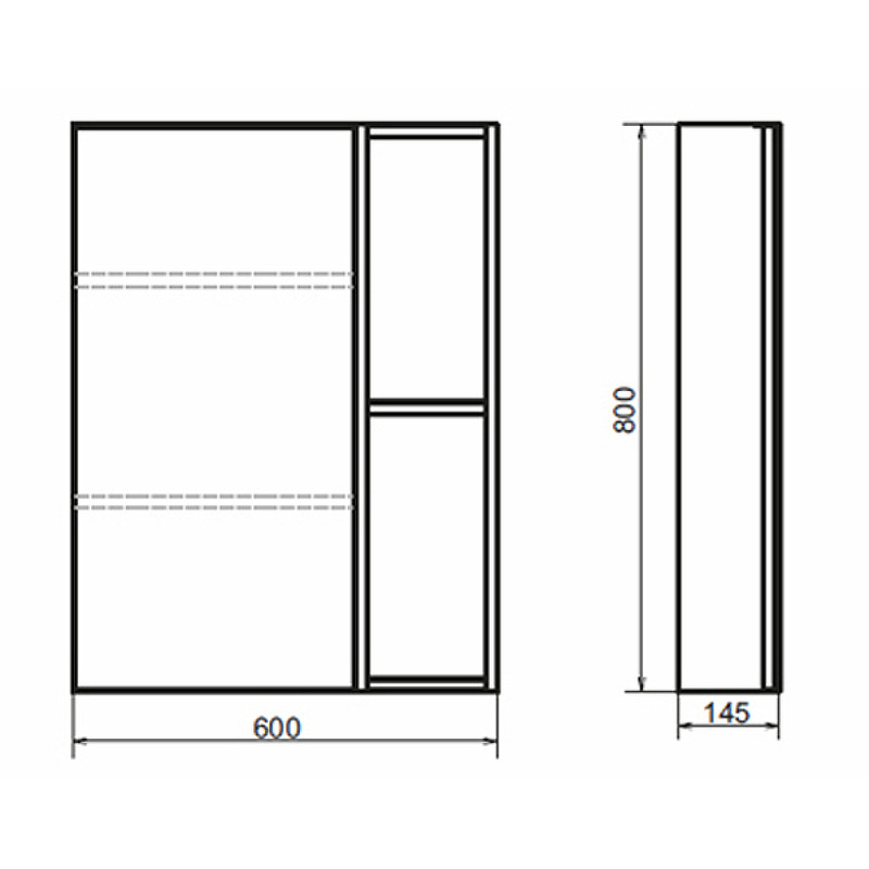 Зеркало-шкаф дуб темный 60x80см Comforty 00004151036CF
