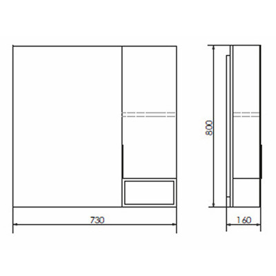 Зеркало-шкаф дуб темный 75x80см Comforty 00004151037CF