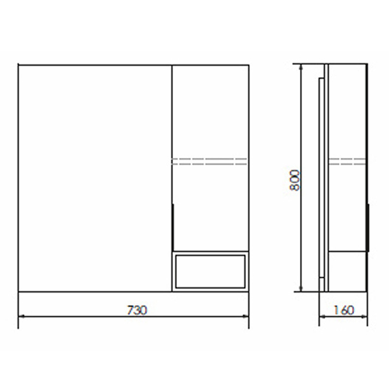 Зеркало-шкаф дуб темный 75x80см Comforty 00004151037CF