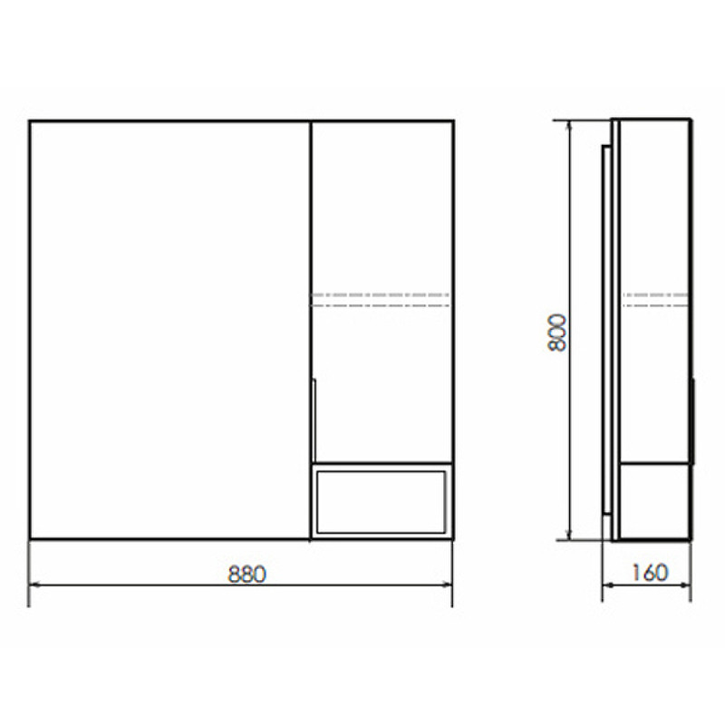 Зеркало-шкаф дуб темный 88x80см Comforty 00004151038CF