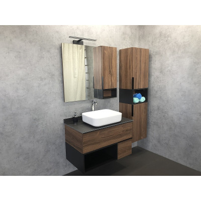 Зеркало-шкаф дуб темный 88x80см Comforty 00004151038CF