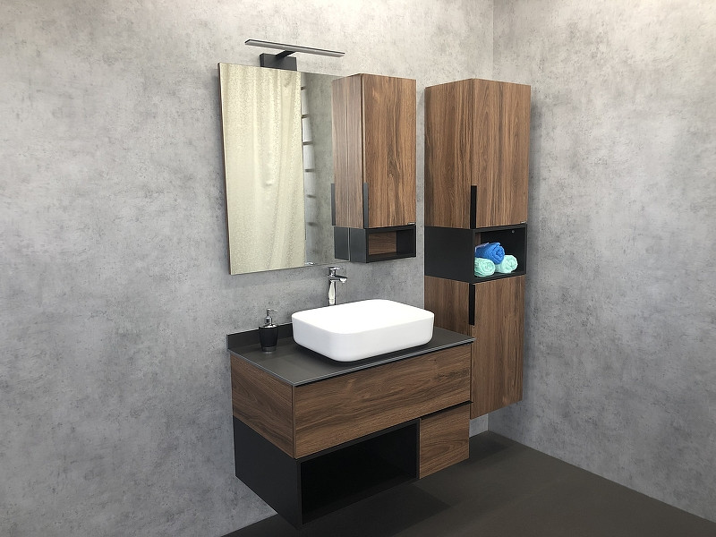 Зеркало-шкаф дуб темный 88x80см Comforty 00004151038CF