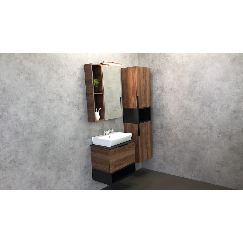 Тумба с раковиной подвесная дуб темный 60см Comforty 00004151039CF