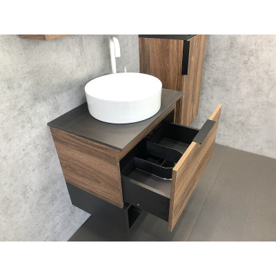 Тумба с раковиной подвесная дуб темный 60см Comforty 00-00001698CF